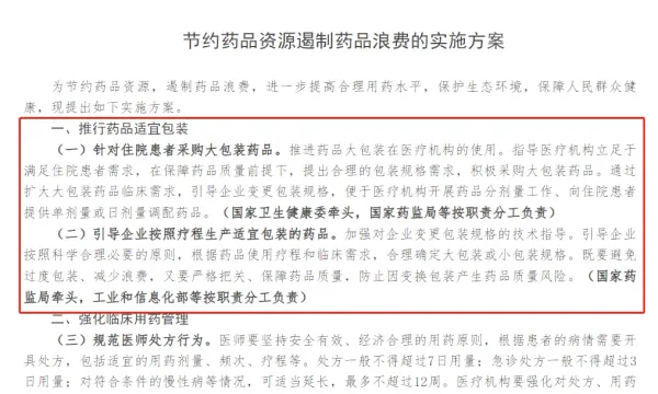 新規(guī)推行“藥品適宜包裝” 五部門聯手遏制藥品浪費